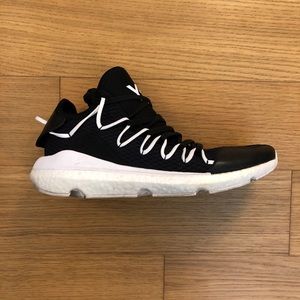 Y-3 black sneakers with white soles